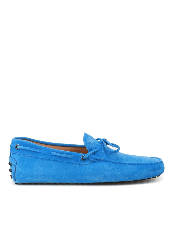 blue suede driving shoes