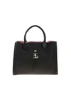 ERMANNO SCERVINO MEDIUM SHOPPING BAG WITH STUDS IN BLACK