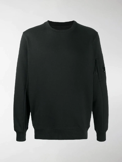 C.p. Company Sweatshirt Mit Reissverschlussdetail In Black