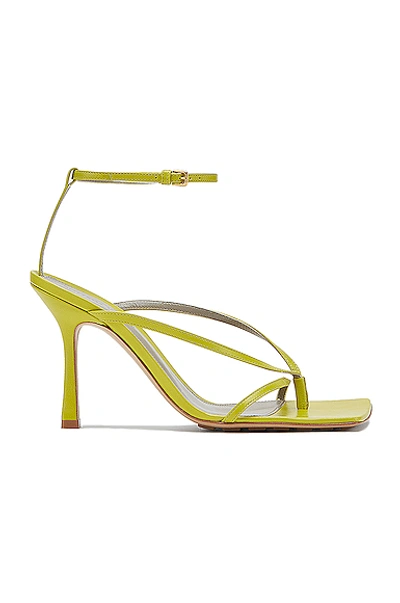 Bottega Veneta Green Strappy Stretch Heeled Sandals In Kiwi