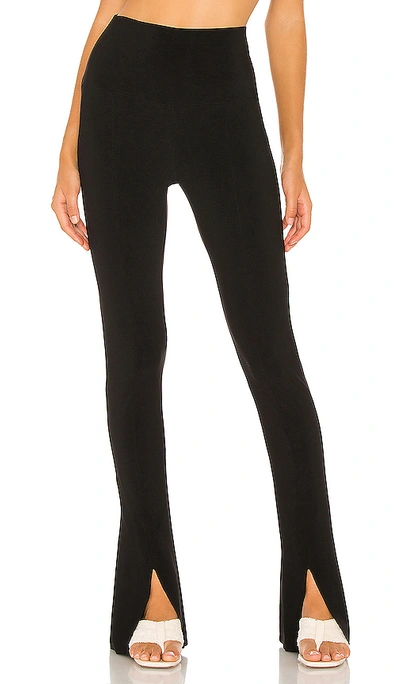Norma Kamali Spat Split-hem Jersey Leggings In Black