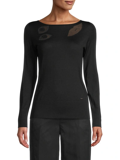 Akris Cashmere & Silk-blend Pullover Sweater In Black