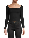 Avec Les Filles Women's Cropped Knit Sweater In Army
