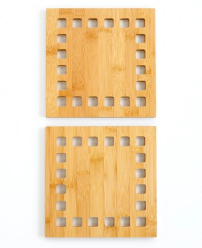 Martha Stewart Collection Set Of 2 Trivets, Created For Macy's In Bamboo