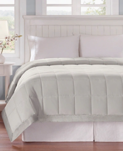 Madison Park Windom Lightweight Down Alternative Satin Trim Blanket, King In Grey