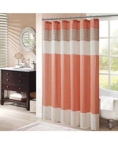 Madison Park Amherst Shower Curtain, 72" X 72" In Coral