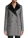 CINZIA ROCCA ICONS WOMEN'S FAUX FUR & WOOL-BLEND HOUNDSTOOTH JACKET,0400013043179