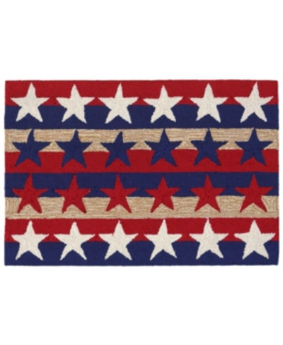 Liora Manne Frontporch Stars And Stripes Red 2'6" X 4' Outdoor Area Rug