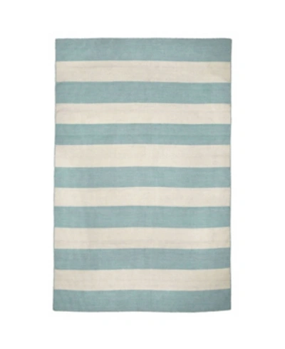 Liora Manne Sorrento Rugby Stripe 3'6" X 5'6" Outdoor Area Rug In Blue