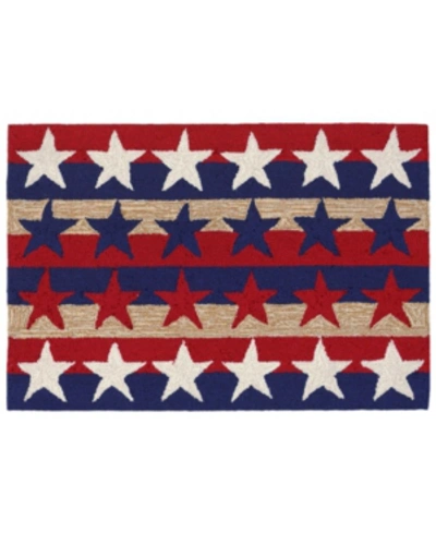 Liora Manne Frontporch Stars And Stripes Red 1'8" X 2'6" Outdoor Area Rug