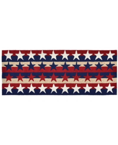 Liora Manne Frontporch Stars And Stripes Red 2' X 5' Runner Rug