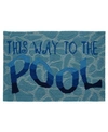 Liora Manne Frontporch This Way To The Pool Aqua 2'6" X 4' Outdoor Area Rug In Aqua