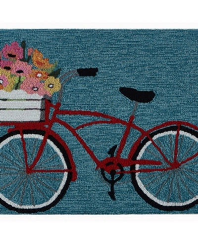 Liora Manne Frontporch Bike Ride Blue 2'6" X 4' Outdoor Area Rug