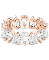 Swarovski Rose Gold-tone Crystal Ring In Rose Gold