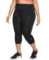 Nike Women's One Mid-rise Crop Leggings (plus Size) In Black/white