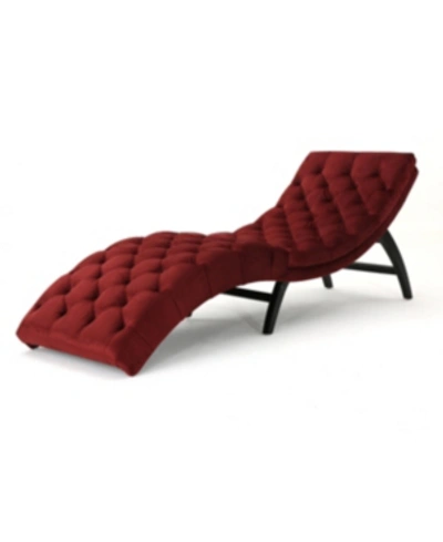 Noble House Garret Chaise In Garnet
