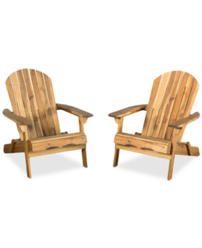 Noble House Collyer Adirondack Chairs (set Of 2) In Natural