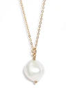 Set & Stones Adelle Keshi Pearl Pendant Necklace In Gold/ Pearl