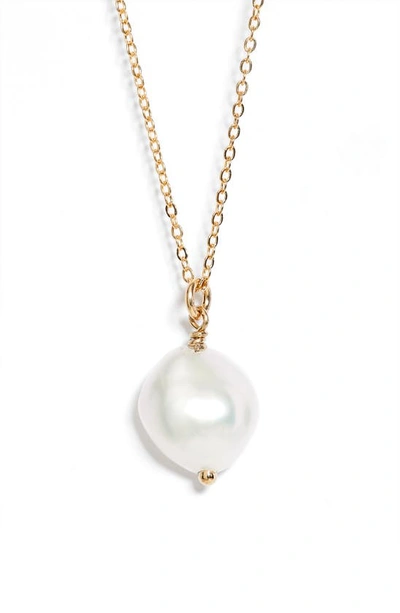 Set & Stones Adelle Keshi Pearl Necklace In Gold/ Pearl