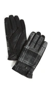 Barbour Newbrough Gloves In Black/grey