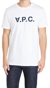 Apc T-shirt Vpc Maxi Logo In Cotone Bianca In White Dark Navy