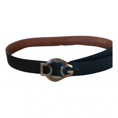 Pre-owned Dolce & Gabbana Blue Leather Belt