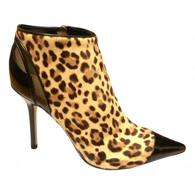 Pre-owned Jimmy Choo Pony-style Calfskin Ankle Boots In Multicolour