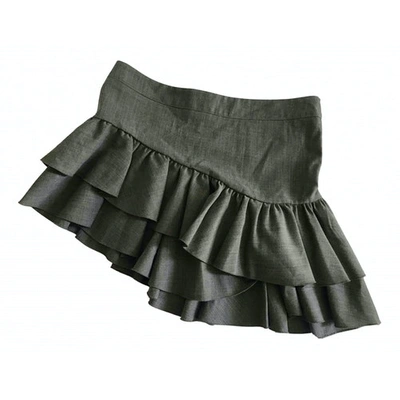 Pre-owned Patrizia Pepe Wool Mini Skirt In Grey