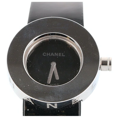 Pre-owned Chanel Ronde Black Steel Watch