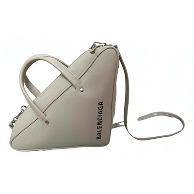 Pre-owned Balenciaga Triangle Grey Leather Handbag