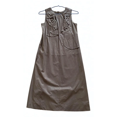Pre-owned Marni Leather Dress In Brown