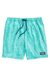 Vineyard Vines Chappy Stripe Swim Trunks In Crystal Blue