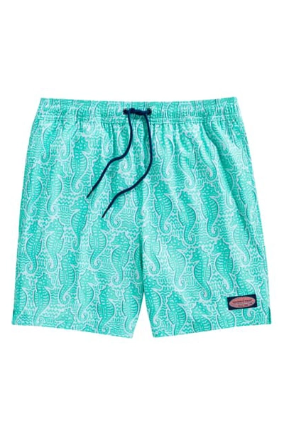 Vineyard Vines Chappy Stripe Swim Trunks In Crystal Blue