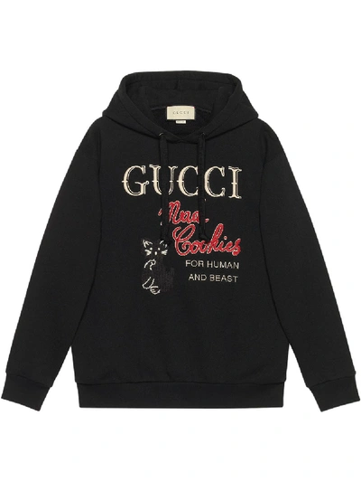 Gucci Cotton Hoodie In Black