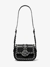 MICHAEL KORS MONOGRAMME SMALL WHIPSTITCH LEATHER SHOULDER BAG