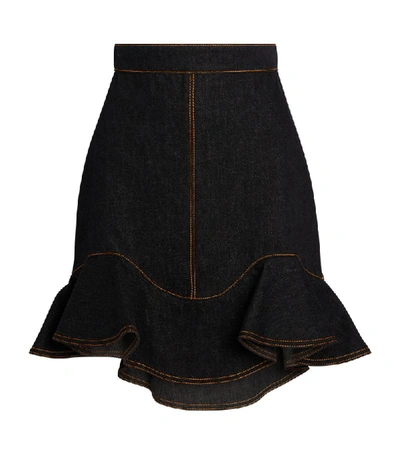 Alexander Mcqueen Flared Denim Skirt