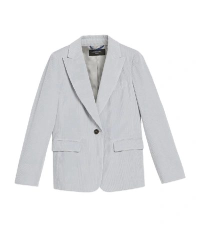 Weekend Max Mara Elia Corduroy Single-breasted Blazer In Water