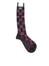 GUCCI GG KNEE SOCKS IN BLACK AND PINK