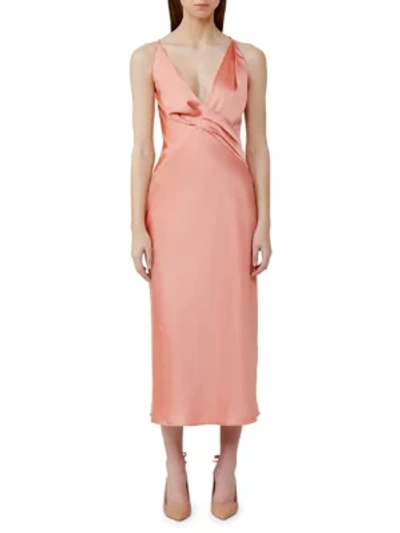 Significant Other Palma Satin Midi Dress In Rose