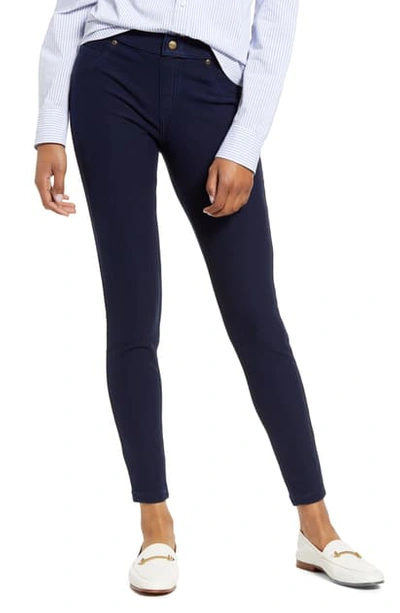 Hue Fleece Lined Denim Leggings In Ink Wash