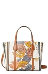 TORY BURCH SMALL PERRY PRINT LEATHER TOTE,71881