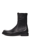 Dolce & Gabbana Black Horse Leather Mid Calf Boots Men Shoes In Black