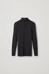 Cos Fine Roll-neck Wool Top In Blue