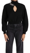 ALEXANDER WANG TURTLENECK PULLOVER WITH CHAIN LINK FRONT