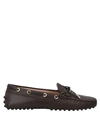 Tod's Woman Loafers Dark Brown Size 7.5 Soft Leather In Dark Brown