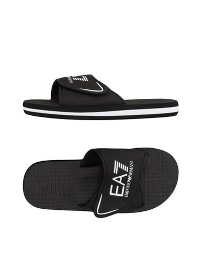 Ea7 Slides And Slippers In Black