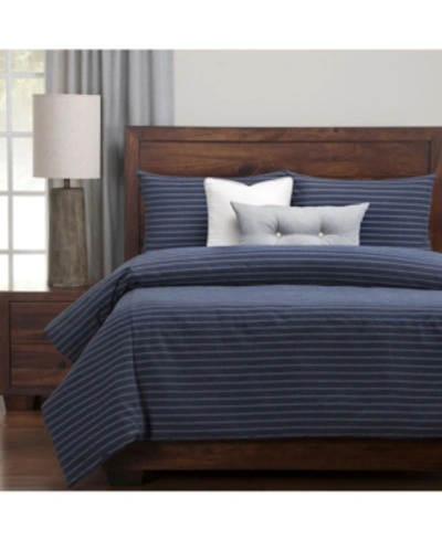 Siscovers Burlap Indigo Farmhouse 6 Piece King Luxury Duvet Set Bedding In Dark Blue