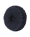J Queen New York Luciana Tufted Decorative Pillow, 15" Round In Indigo