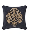J Queen New York Luciana Embellished Decorative Pillow, 18" X 18" In Indigo