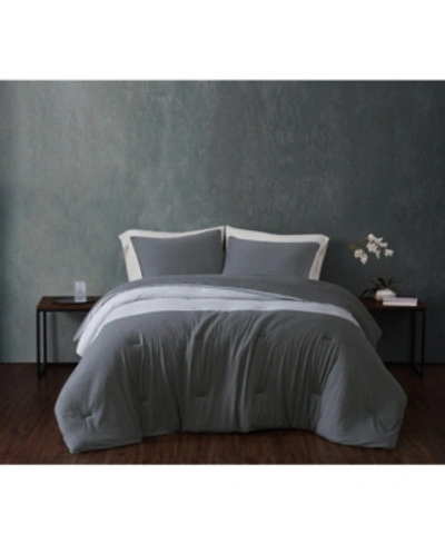 Sean John Closeout!  Color Block Jersey King Comforter Set Bedding In Grey